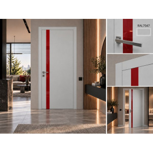 Двері OPAL RAL7047 Red Gloss Modern Interior SL-GD